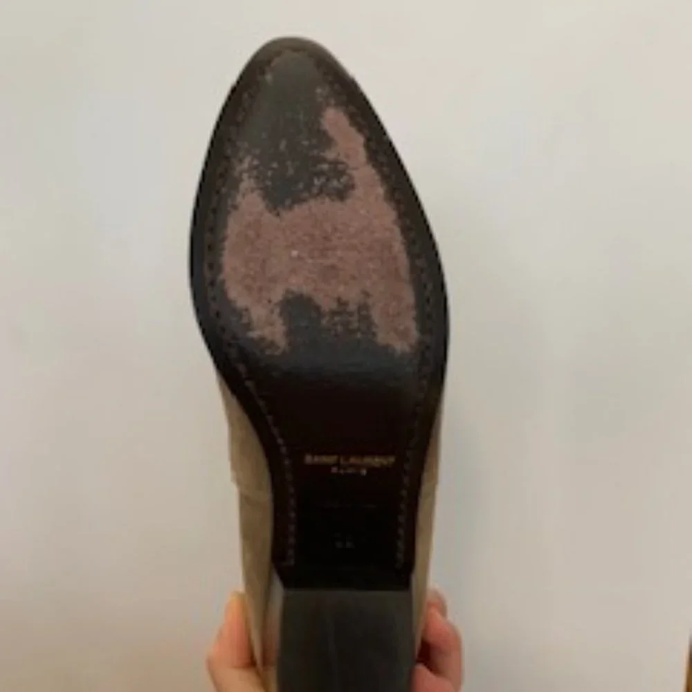 YSL 'West Jodhpur' Heeled Suede Ankle Boots - Size US 7/7.5 (EU 38) - Picture 6 of 7